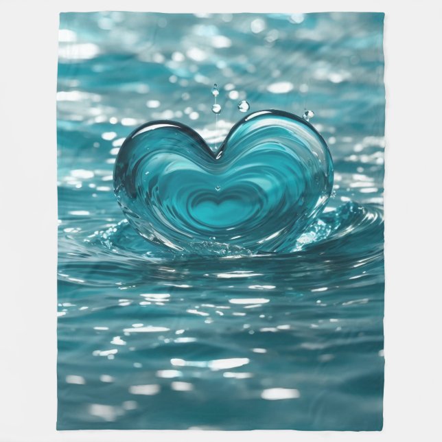 Couverture Polaire "Splash en forme de coeur" (Devant)