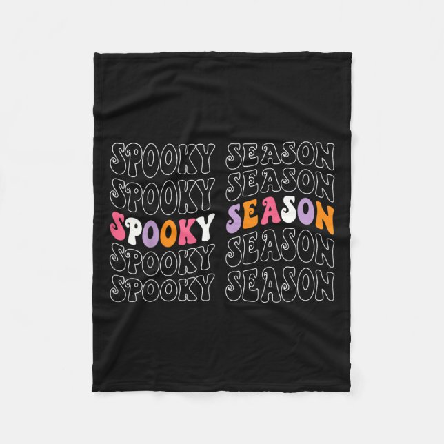 Couverture Polaire Spooky Season Groovy Halloween Costume Retro Wave  (Devant)