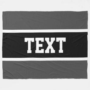 Couverture Polaire Sport amusant gris foncé noir centre blanc rayures