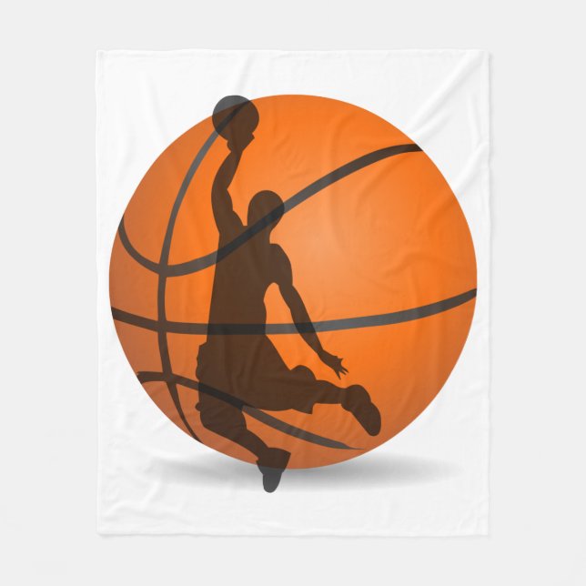 Couverture Polaire sport de silhouette de joueur de basket (Devant)