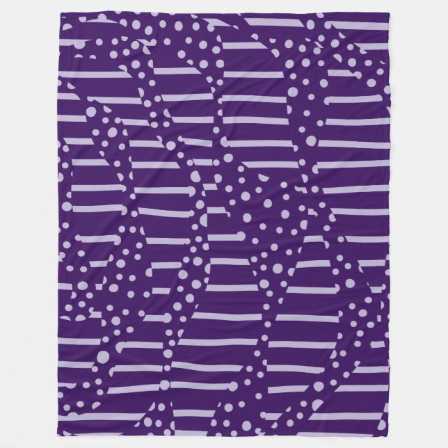 Couverture Polaire Spots et rayures 2 - Violet (Devant)