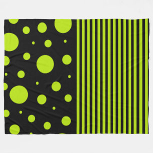 Couverture Polaire Spots et rayures - Lime vert