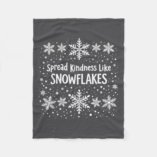 Couverture Polaire Spread Kindness Like Snowflakes Winter Funny Sayin (Devant)