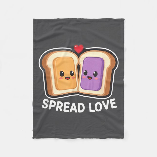 Couverture Polaire Spread Love Peanut Butter And Jelly Valentine Desi (Devant)