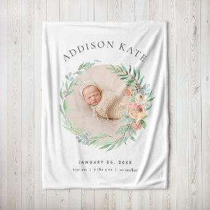 Couverture Polaire Spring Meadow Floral Baby Photo Statistiques de na
