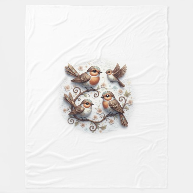 Couverture Polaire Spring Whispers on the Branches (Devant)