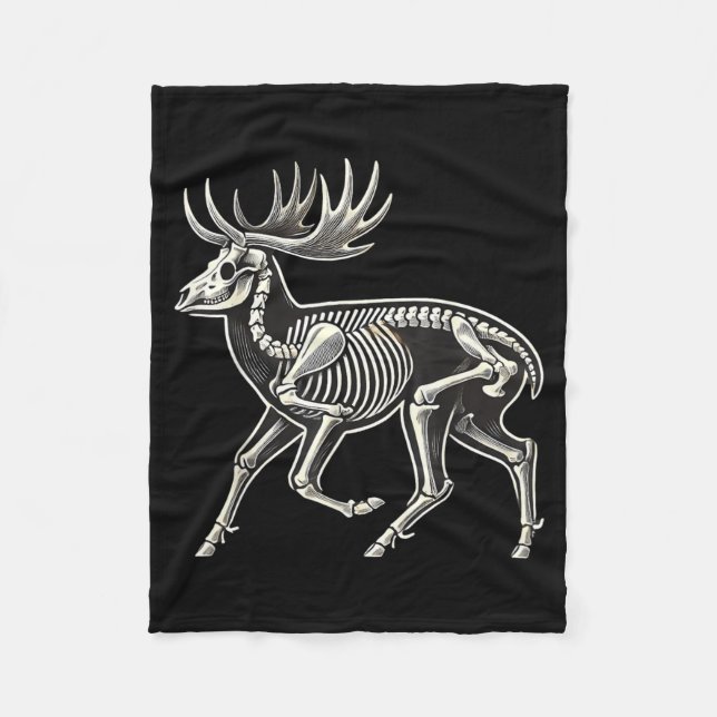 Couverture Polaire Squelette de cerf Halloween (Devant)
