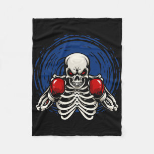 Couverture Polaire Squelette de kickboxing Drôle de kickboxeur Boxe _