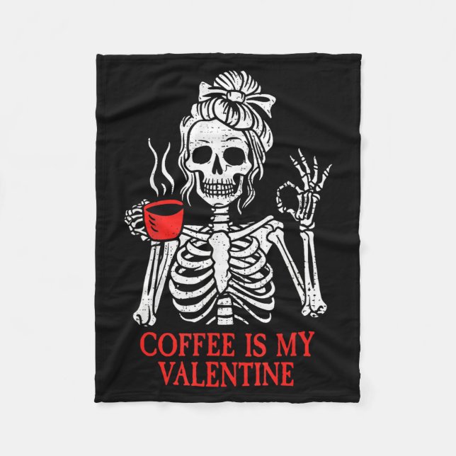 Couverture Polaire Squelette de la Saint-Valentin Café  (Devant)