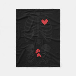 Couverture Polaire Squelette enceinte jumeaux Halloween squelette box