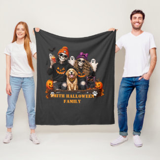 Couverture Polaire Squelette Halloween Personnalisé Restez Effrayant