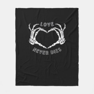 Couverture Polaire Squelette Mains Coeur Drôle & Classique
