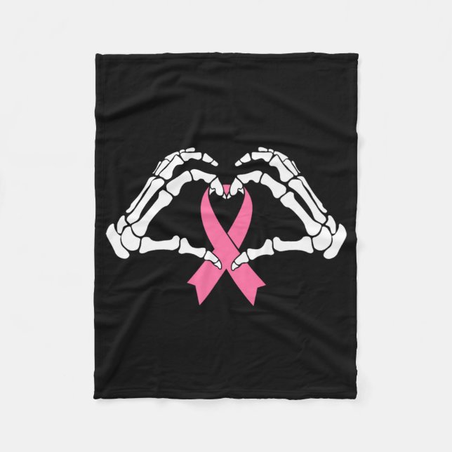 Couverture Polaire Squelette Mains Tenant Ribbon Halloween Costume Ha (Devant)