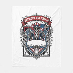 Couverture Polaire Squelette oncle Sam patriotique sombre squelette p