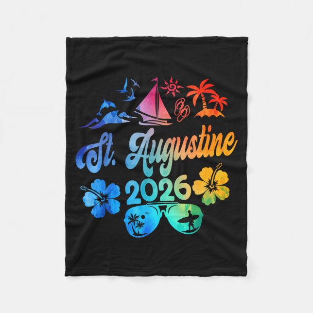 Couverture Polaire St. Augustine Florida 2026 Vacation Tie Dye Summer (Devant)