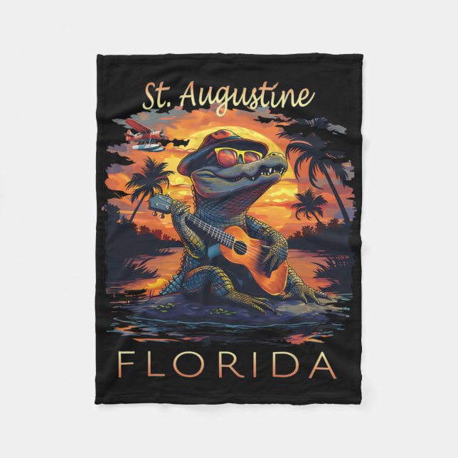 Couverture Polaire St. Augustine Florida Vacation Cute Alligator  (Devant)