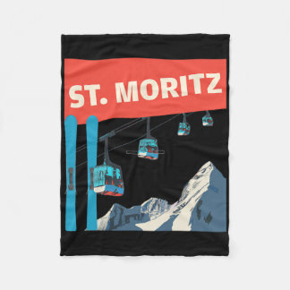 Couverture Polaire St. Moritz Skiing - Retro St. Moritz Ski 