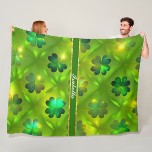 Couverture Polaire St Patrick's Day Clover 4 listes Collection tendan