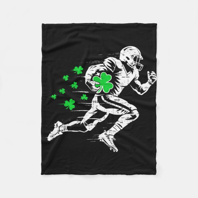 Couverture Polaire St patricks day football silhouette trèfle (Devant)