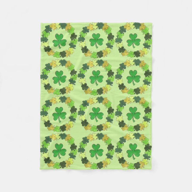 Couverture Polaire St. Patrick's Day Irlandais Luck Green Shamrock Cl (Devant)