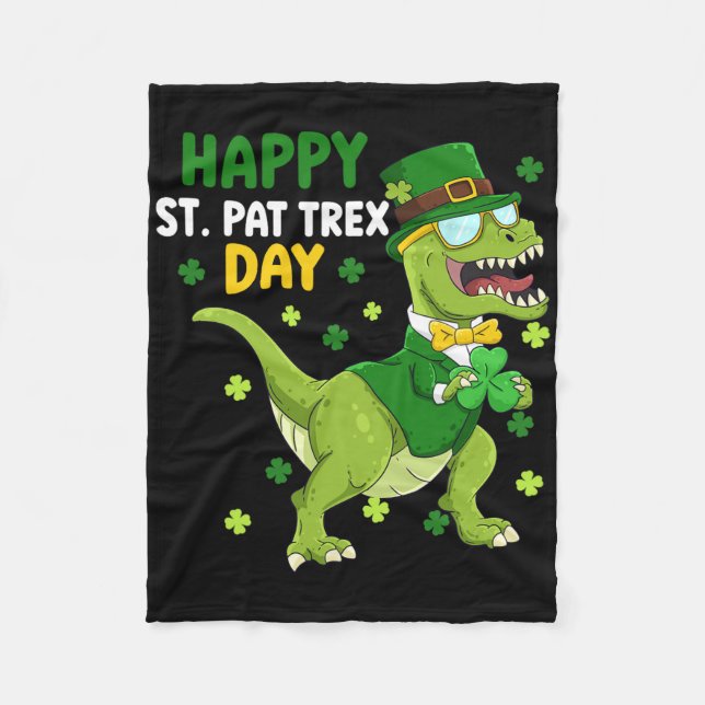 Couverture Polaire St Patricks Day Leprechaun Dinosaure Dino Joyeux S (Devant)