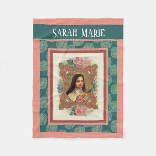 Couverture Polaire St Therese le petit crucifix de roses de rose de