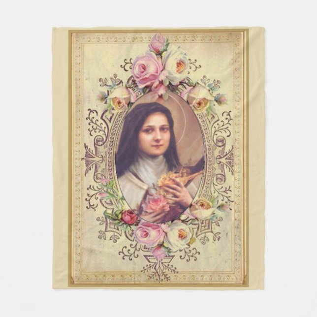 Couverture Polaire St Therese le petit crucifix de roses de rose de (Devant)