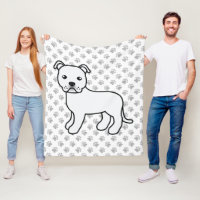 Staffie anglais blanc Chien de dessin animé mignon