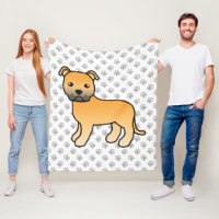 Staffie anglais Fawn Mignon Chien de dessin animé