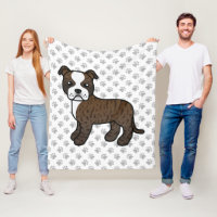 Staffie Bringé Et Blanc Chien De Dessin Animé Mign