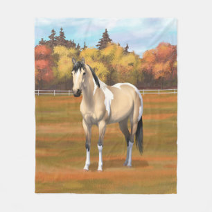Couverture Polaire Staillion Cheval Pinto Dun Paint Buckskin