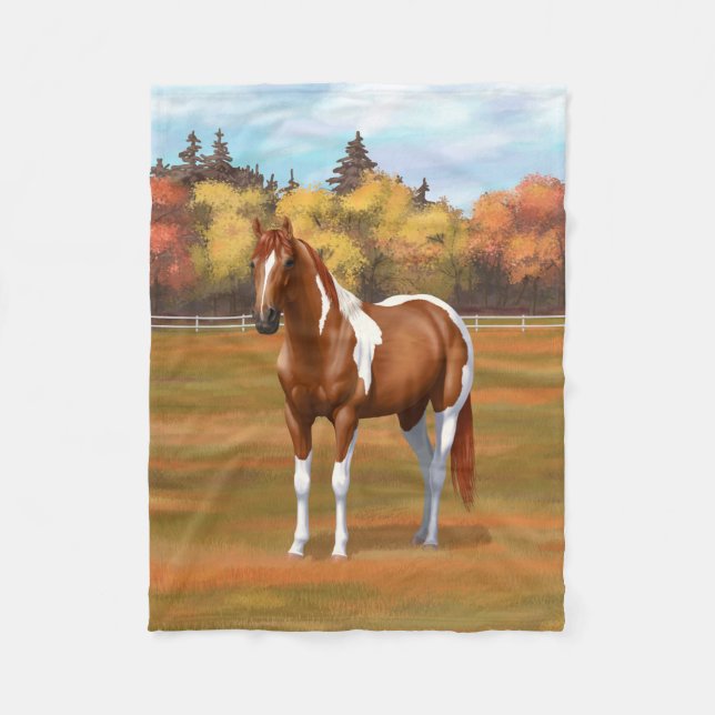 Couverture Polaire Stallion Chestnut Pinto Sorrel Paint Horse (Devant)