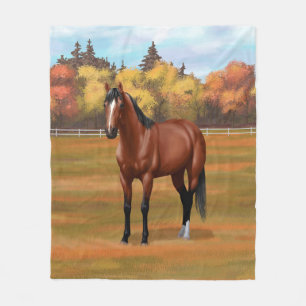 Couverture Polaire Stallion Cheval du Quartier Brown Bay