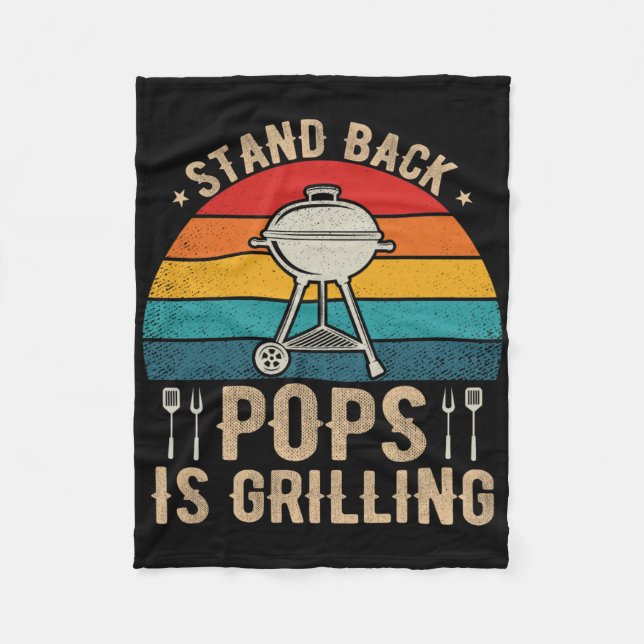 Couverture Polaire Stand Back Pops Est Grilling Barbecue Fête des pèr (Devant)