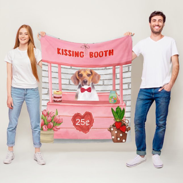 Couverture Polaire Stand de baisers pour la Saint-Valentin avec un ch (En situation)