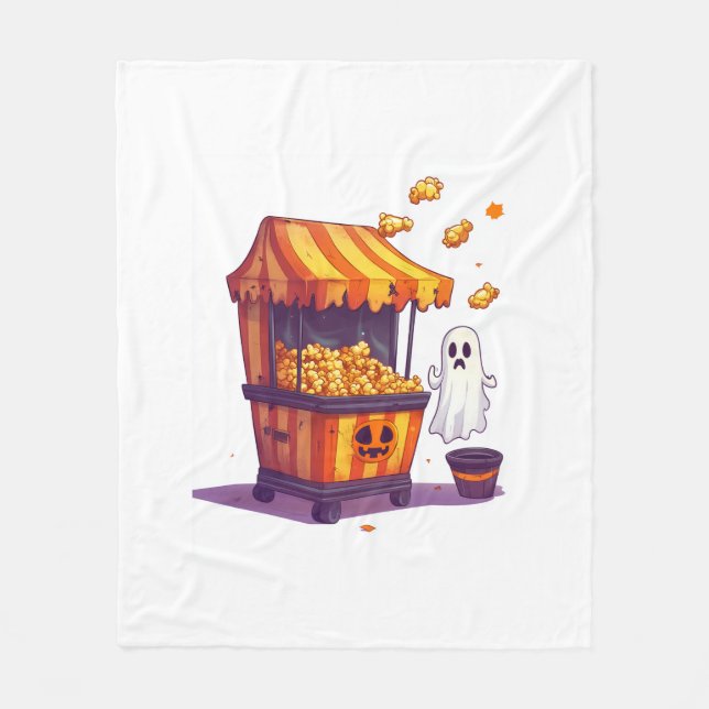 Couverture Polaire Stand de pop-corn hanté (Devant)