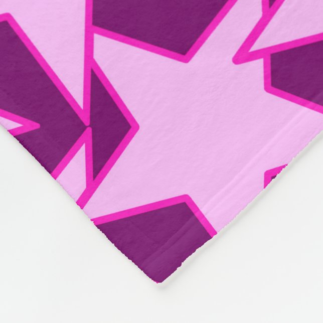 Couverture Polaire Star moderne géométrique - rose et améthyste viole (Coin)
