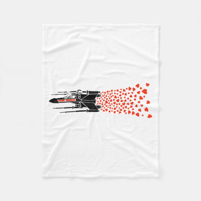 Couverture Polaire Star War Valentines Day Luke R2 D2 X Wing Hearts  (Devant)