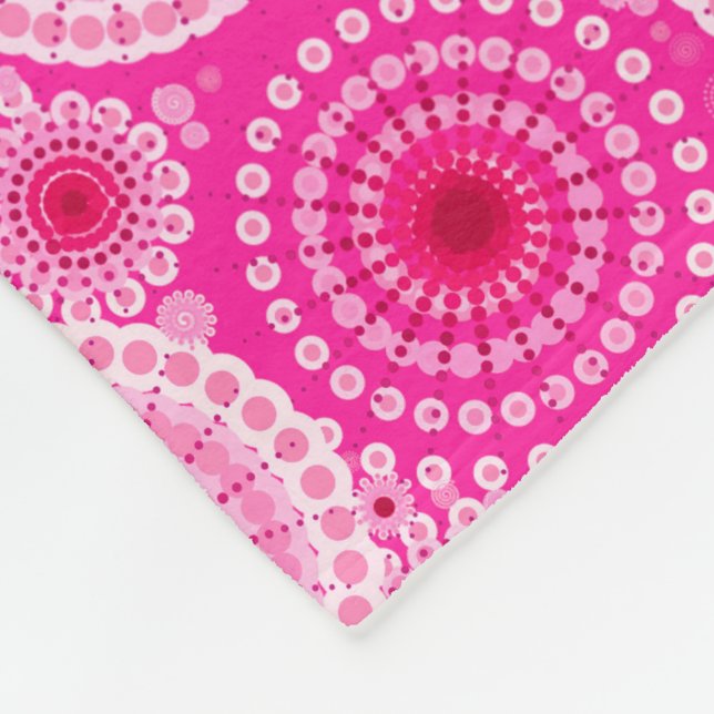 Couverture Polaire Starburbs et pinwheel, fuchsia rose & maron (Coin)