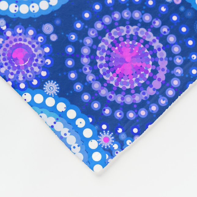 Couverture Polaire Starbursts and pinwheels, Blue cobalt & white (Coin)