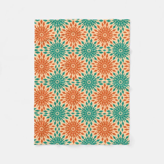 Couverture Polaire Starburt génial Teal et conception orange (Devant)