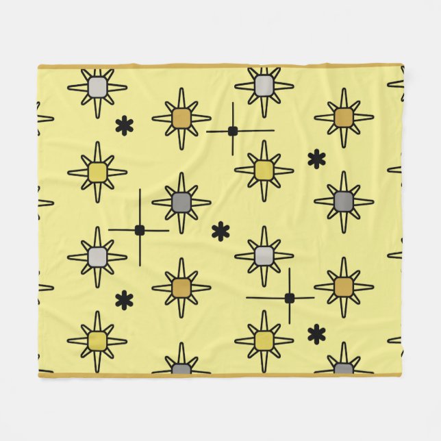 Couverture Polaire Starburts Ciel Atomique gris Jaune (Devant (Horizontal))