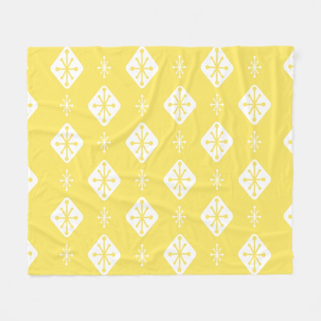 Couverture Polaire Starburts du milieu du siècle Diamants Jaune (Devant (Horizontal))