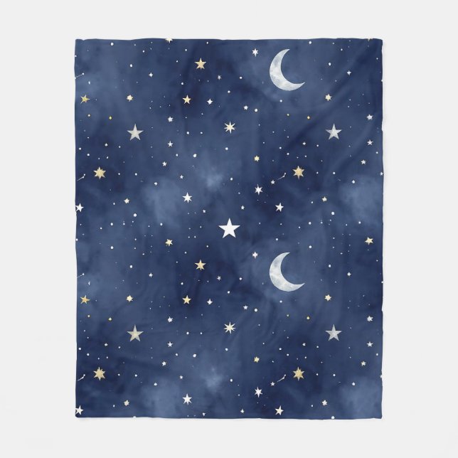 Couverture Polaire Starry Night Moon Constellations Pattern (Devant)