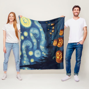 Couverture Polaire Starry Night Van Gogh Halloween