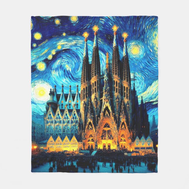 Couverture Polaire Starry Sagrada Familia Barcelona (Devant)