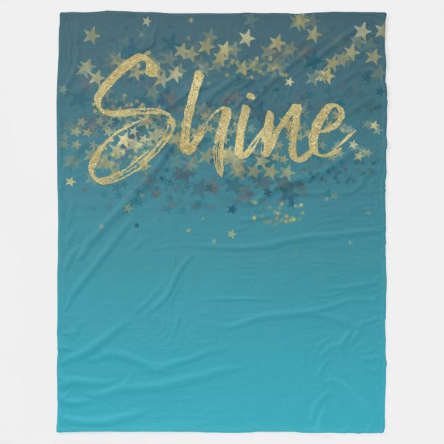 Couverture Polaire Stars Gold Blue Shine (Devant)