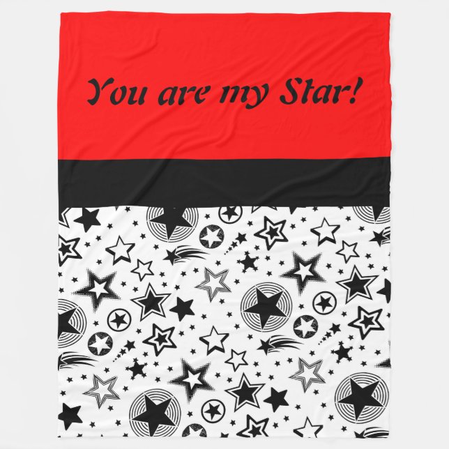 Couverture Polaire Stars Tattoos noir + vos idées (Devant)