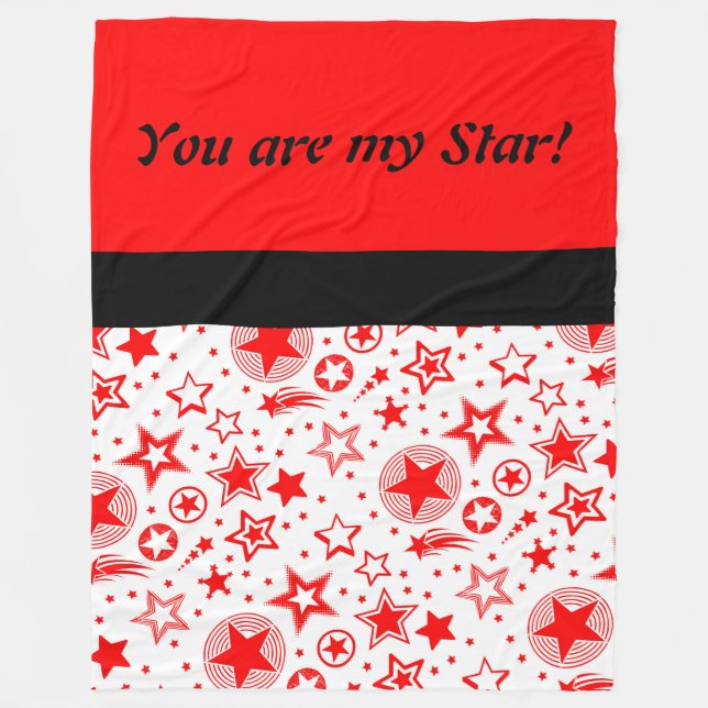 Couverture Polaire Stars Tattoos rouge + vos idées (Devant)