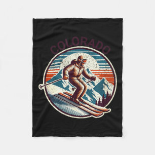Couverture Polaire Station de ski rétro vintage colorado ski hiver